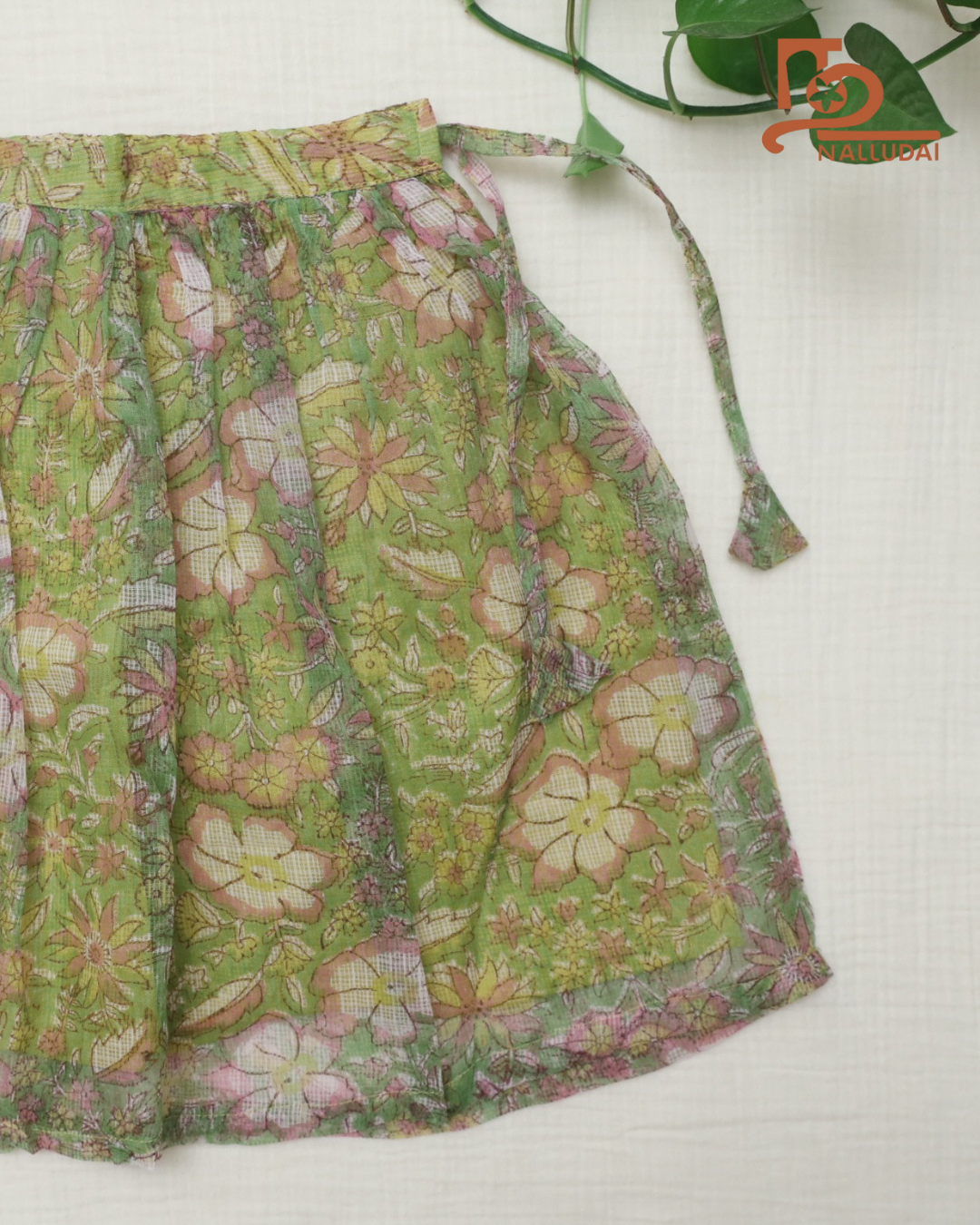 Spring Meadow Floral Kota Cotton Skirt & Top set