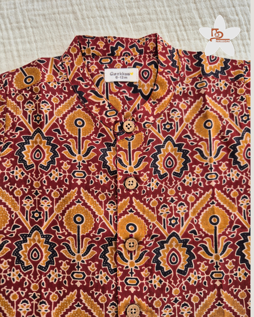 Rustic Boho Mandarin Collar Shirt