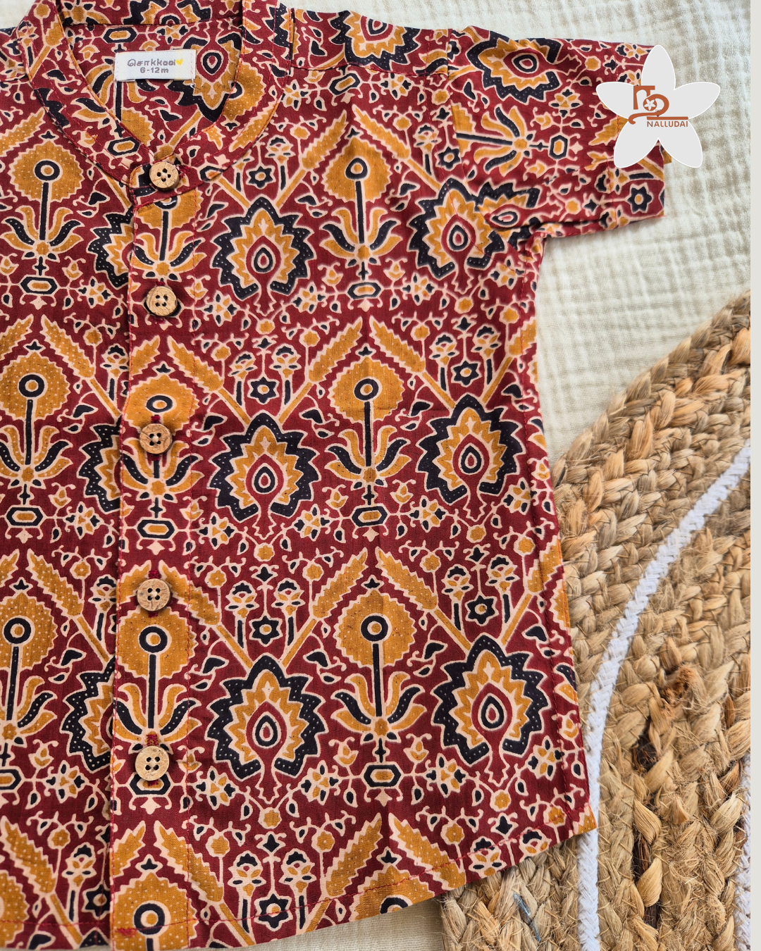 Rustic Boho Mandarin Collar Shirt