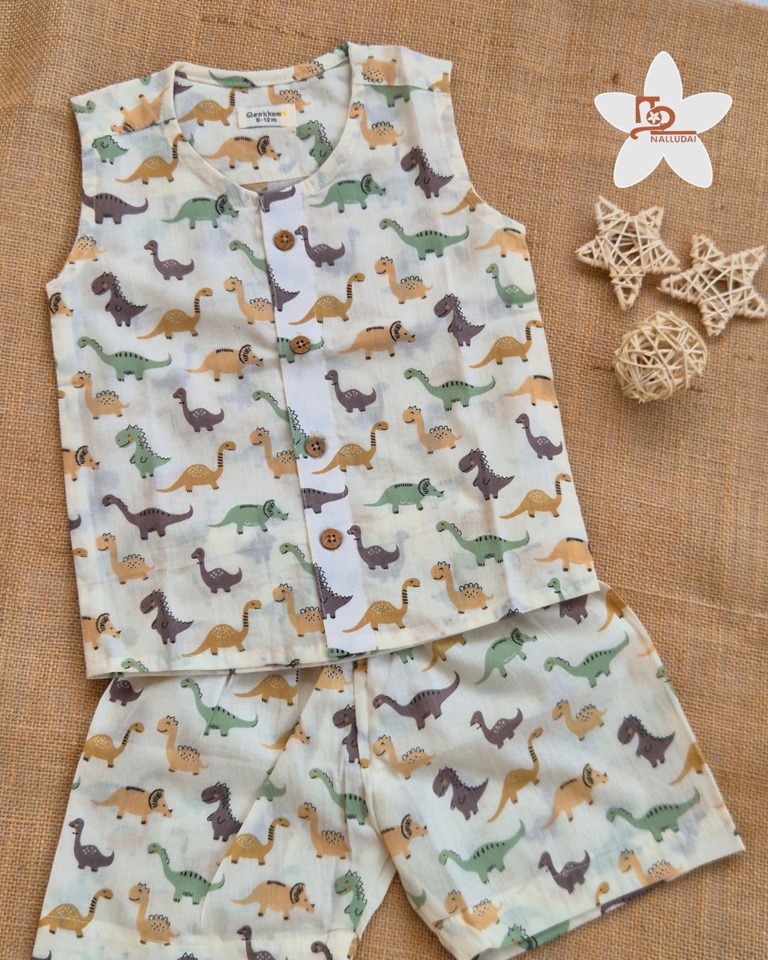 Dino World Sleeveless Co-ord Set