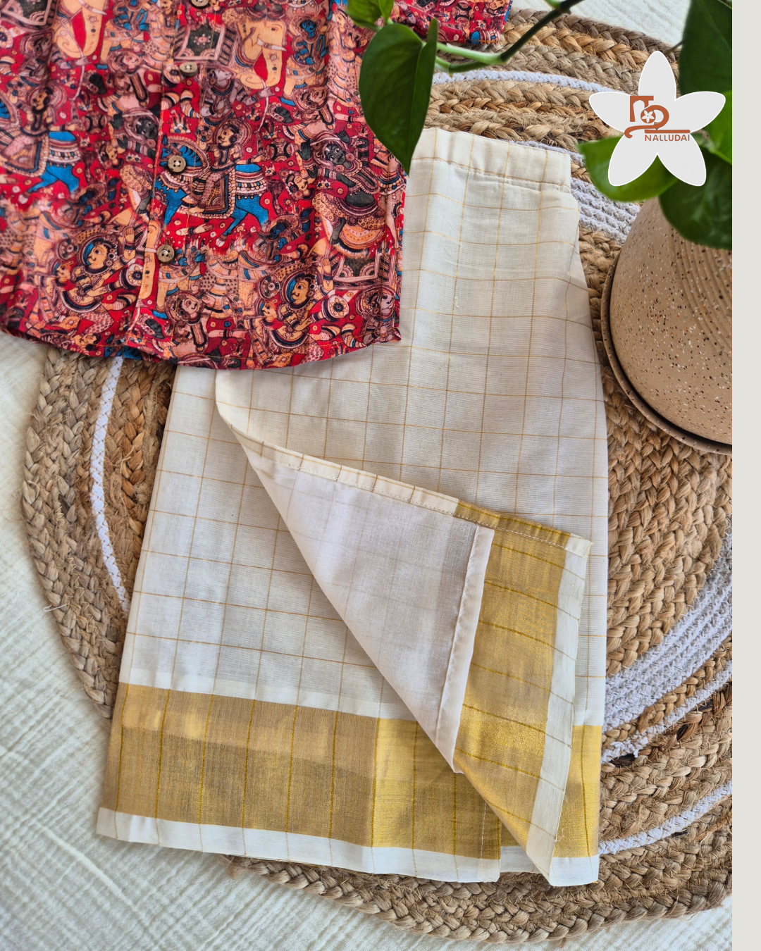 Onam Folklore Shirt & Veshti set