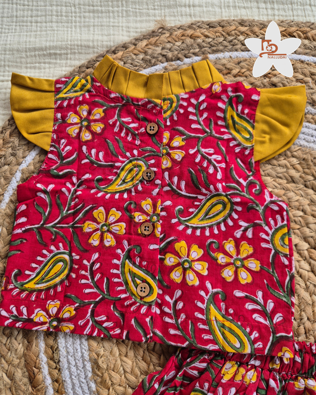 Crimson Paisley Skirt & Top set