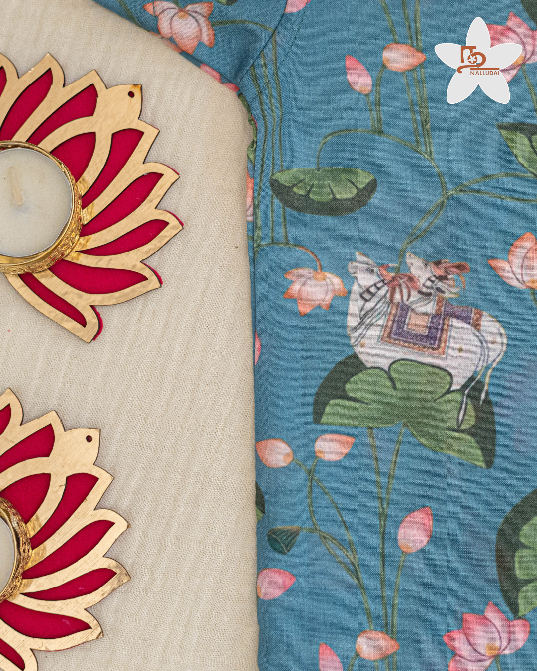 Royal Lotus Garden Wrap Shirt