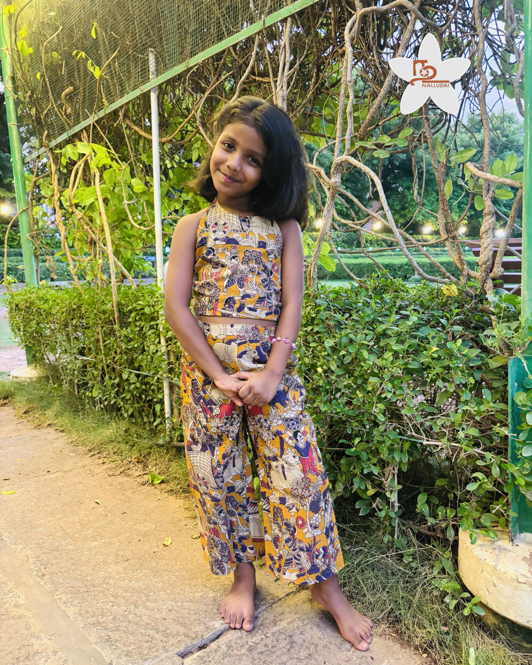 Golden Folk Kalamkari Palazzo Set