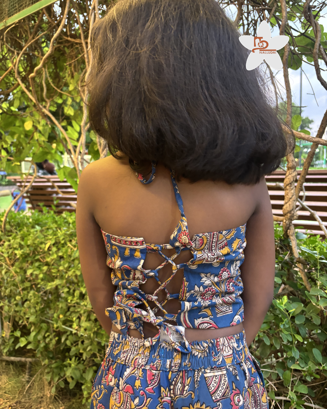 Folk Blue Kalamkari Palazzo Set