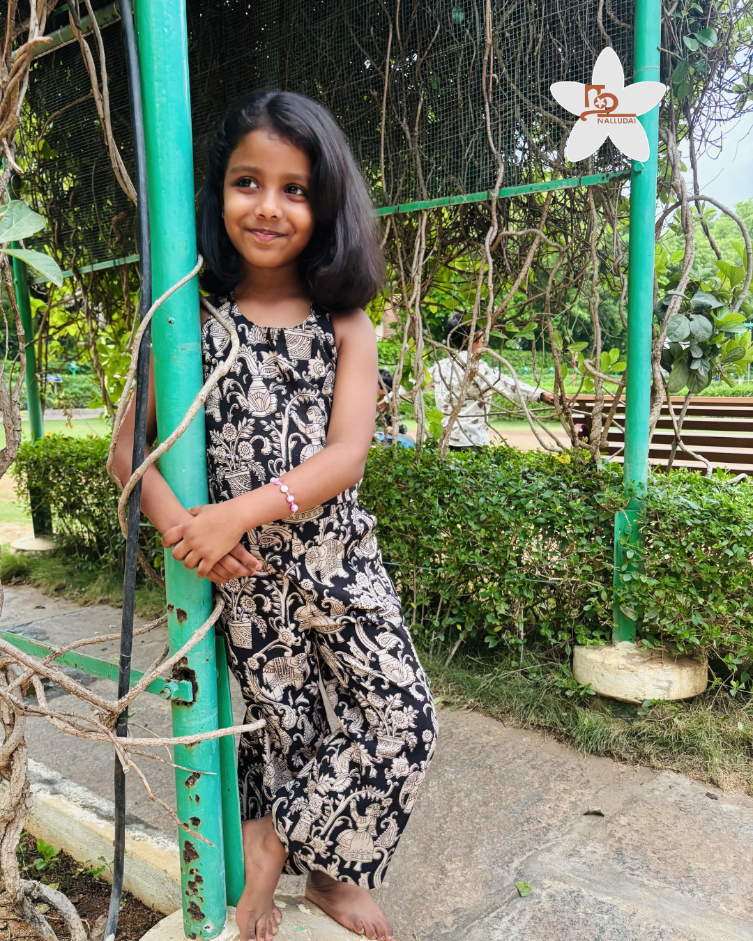 Black Bloom Kalamkari Palazzo Set