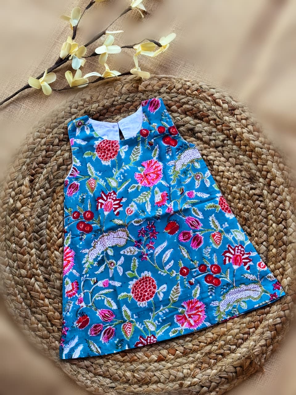Blue Garden  A-Line Frock