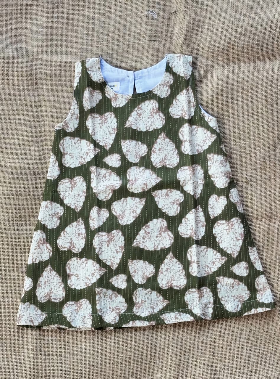 Olive Heart  A-Line Frock
